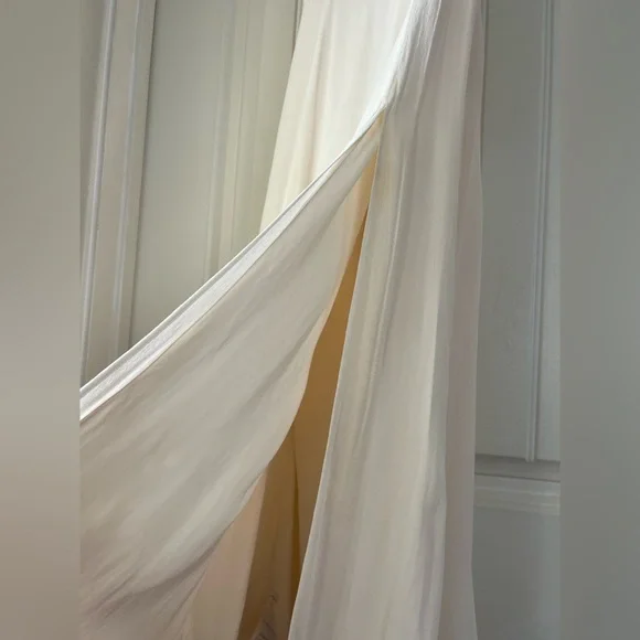 Reformation White Midi Slip Dress with Thigh Slit - Picture 6 of 11